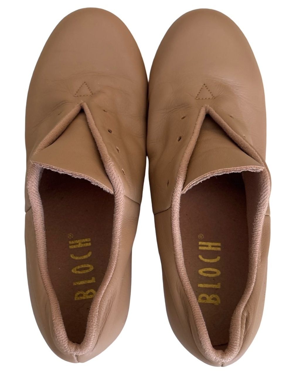 Bloch Nude Tan Leather Tap Shoes 4M Dance Shockwave - Picture 3 of 8